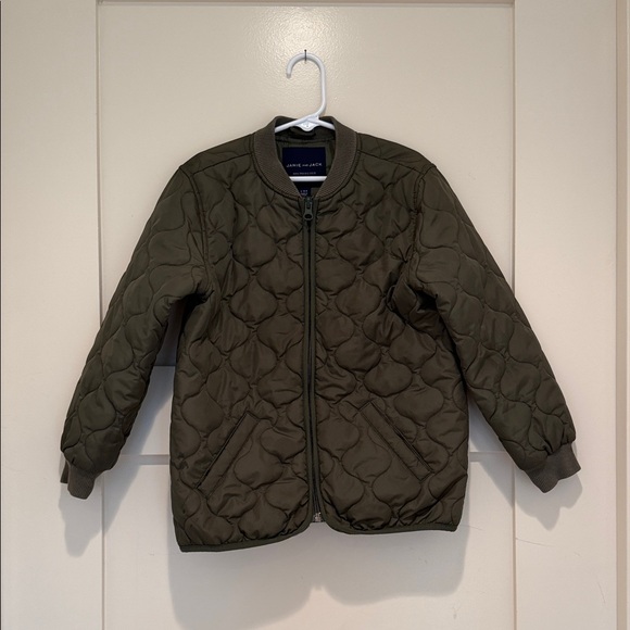 Janie and Jack Olive Quilted Bomber Jacket Boys 5–6 - Picture 5 of 6